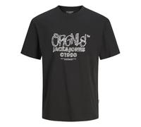 JACK&JONES Jorbushwick Box tee SS Crew Neck Camiseta, Negro, S para Hombre