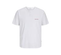 JACK & JONES Jorcanggu Slub Element Back tee SS Cn - Camiseta para Hombre, Blanco Brillante, S
