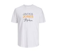 JACK & JONES Jorcanggu tee SS Crew Neck Fst Pls, Blanco Brillante, 3XL Hombres