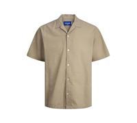 JACK & JONES Joreaster Palma Seersucker-Camiseta SS Camisa de Manga Corta, Crockery/Detail:Solid, XS para Hombre