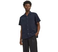 JACK & JONES Joreaster Palma Seersucker Shirt SS Camisa de Manga Corta para Hombre, Sky Captain/Detail:Solid, M
