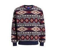 JACK & JONES Joreddie Teddy Crew Neck T25, Azul Marino, XL