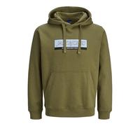 Jack & Jones Jorinwood Block Branding Sudadera con Capucha para Hombre, Verde Oliva, L