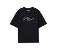 JACK & JONES Jorinwood tee SS Crew Neck FST PLS, Talla Grande, Negro, 5XL