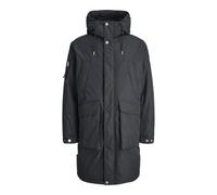JACK & JONES Jorinwood Twill Parka para hombre, Negro, S, Negro, S