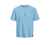 JACK & JONES Jorjoshua Emb tee SS Crew Neck Camiseta, Azul Atardecer, L para Hombre
