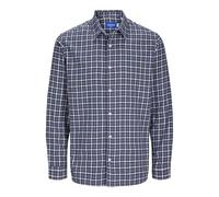 JACK & JONES Camisa 'Joshua' azul noche / blanco, Talla M