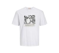 JACK & JONES Jormarbella AOP Branding tee SS CR Jnr Camiseta, Blanco Brillante, 152 para Niños