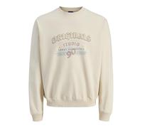 JACK & JONES Jormeadows Front Sweat Crew Neck, Blanco Envejecido, M para Hombre