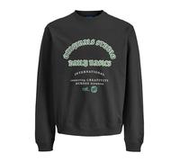 JACK & JONES Jormeadows Front Sweat Crew Neck, Negro, XL para Hombre