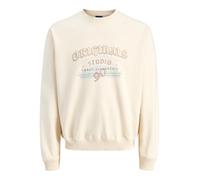 JACK & JONES Jormeadows Front Sweat Crew Neck para Hombre, Blanco Envejecido., XL