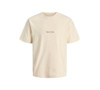 JACK & JONES Jornorrebro Emb tee SS Crew Neck Noos, Blanco Envejecido., M