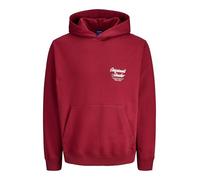 JACK & JONES Jornorrebro Typo Back Sweat Hood Sn, Tibetan Red, L