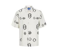 JACK & JONES JORNOTO Linen AOP Camiseta SS LN, Crema de Mantequilla., L