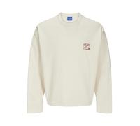 JACK & JONES Jorretiro Back Sweat Crew Neck Se25 Se25-Sudadera con Cuello Redondo, Crudo, S para Hombre
