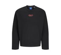 JACK & JONES Jorretiro Se25 - Sudadera con Cuello Redondo para Hombre, Negro, M