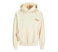 JACK & JONES Jorroxbury Back Sweat Hood Sudadera con Capucha, Blanco Envejecido, M para Hombre