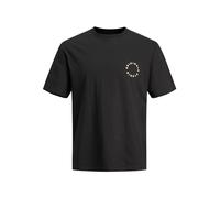 JACK & JONES Jorsequoia Graphic Back SS Crew Neck Camiseta, Negro, XL para Hombre