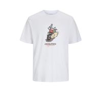 JACK & JONES Jorskull Coast tee SS Crew Neck Pls, Blanco Brillante, 4XL