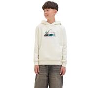 JACK & JONES Jorskull Nature Sweat Hood Sn Jnr, Blanco Envejecido, 128 para Hombre