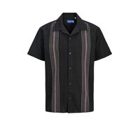 JACK & JONES Jortavira Emb Shirt SS, Negro, XS