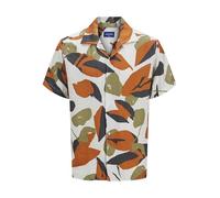 JACK & JONES Jortavira Marshall AOP Camiseta SS Oc25 para Hombre, Cloud Dancer, S