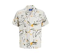 JACK & JONES Jortavira Marshall AOP Shirt SS OC Pls, Crema de Mantequilla, 3XL Hombres