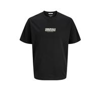 JACK & JONES Jortavira Pop tee SS Crew Neck Oc25 - Camiseta para Hombre, Negro, XL