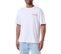JACK & JONES Jortokyo Market tee SS Crew Neck TG Camiseta, Blanco Brillante/Estampado: Rojo Script, L para Hombre