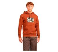 JACK & JONES Jorvesterbro Newton Boxfront Sweat BF Sudadera con Capucha, Marrón-Gris, L para Hombre