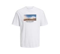 Jack & Jones Jorvesterbro Photo SS tee Crew Neck Sn Polo, Blanco Brillante, M para Hombre