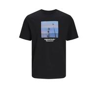 JACK & JONES Jorvesterbro Picture tee SS Crew Neck Sn - Camiseta para Hombre, Negro, S