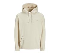 JACK & JONES JORVESTERBRO Sudadera con Capucha para Hombre, Forro Polar, Corte Relajado, Oatmeal/Print:Without Back Print, S