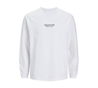 JACK & JONES Jorvesterbro tee LS Crew Neck Camiseta de Manga Larga, Blanco Brillante, L para Hombre