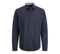 JACK & JONES Jprblabelfast Shirt L/S Noos Camisa Casual, Navy/Fit: Comfort Fit, S Hombres