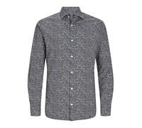 JACK & JONES Jprblablackpool LS Aw24 Sn-Camiseta elástica Camisa Casual, Night Sky/Fit: Slim Fit, M para Hombre