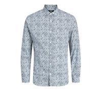 JACK & JONES Jprblablackpool Stretch AOP LS Shirt Sn, Goblin Blue, M