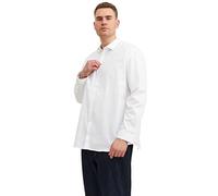 Jack & Jones Jprblacardiff Camiseta L/S Ps Noos Camisa, Hombre, Blanco/Ajuste: Corte Holgado, 7XL Grande