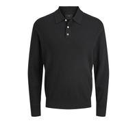 JACK & JONES Jprblaedgar Knit Polo LS, Negro, S