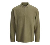 JACK & JONES Jprblaethan LS Zip Polo Sn Pls, Verde Oscuro, 4XL Hombres