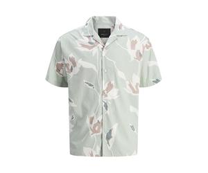 JACK & JONES Jprblapalermo Print Resort S/S Shirt Sn, Aqua Gray, S