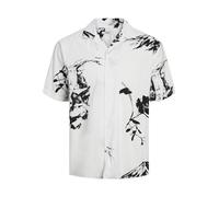 JACK & JONES Jprblapalma Resort Camiseta S/S Sn Camisa de Manga Corta, Blanco Brillante. Ajuste: Relajado, L para Hombre