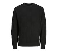 JACK & JONES JPRBLAPEETO Pattern Knit Crew Neck, Negro (Black Beauty), S