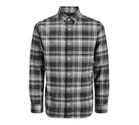 JACK & JONES Jprblubarkley Camisa de Franela X-Mas L/S para Hombre, Color Gris carbón, Talla M, Charcoal Gray, M