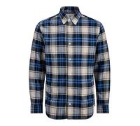 JACK & JONES Jprblubarkley X-Mas L/S - Camiseta de Franela, Azul Marino, L