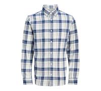 JACK & JONES Jprblubrook Check L/S Shirt Sn, Azul Oscuro, S Hombres