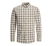 JACK & JONES Jprblubrook Check Structure Shirt L/S Sn Camisa Casual, Cloud Dancer, XS para Hombre