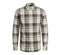 JACK & JONES Jprblubrook Check Structure Shirt L/S Sn Camisa Casual, Noche de Oliva, M para Hombre