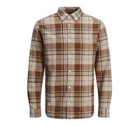 JACK & JONES Jprblubrook Check Structure Shirt L/S Sn Camisa Casual, Nuthatch, M para Hombre