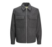 JACK & JONES Jprblurussel Chaqueta de Mezcla de Lana Sn, Negro/Detalles: Pata de Gallo, L para Hombre